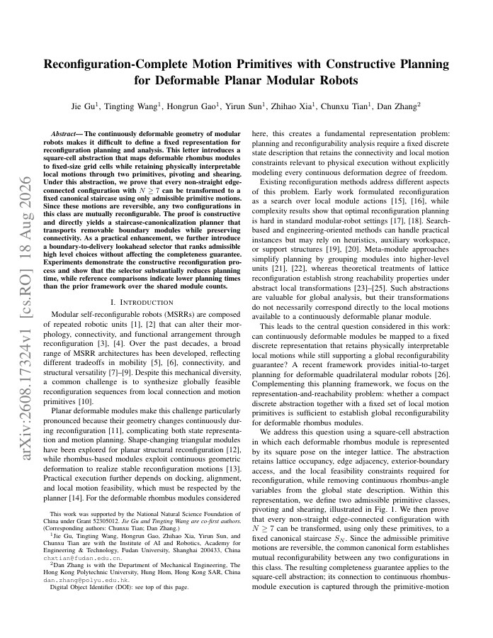 Reconfiguration-Complete Motion Primitives with Constructive Planning for Deformable Planar Modular Robots